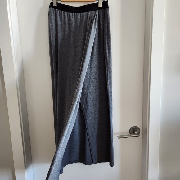 RW&CO. Gray Maxi Skirt with Slit - Picture 2 of 4